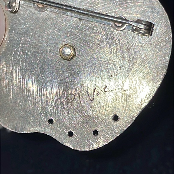 RARE Beth Piver Gold and Silver Apple Brooch - Picture 2 of 3